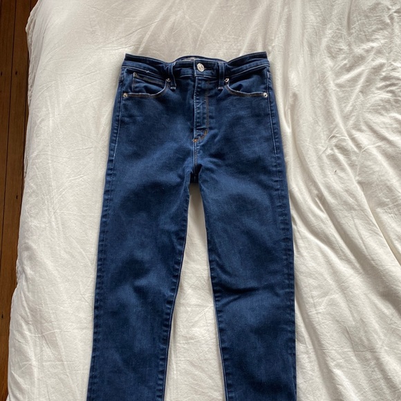 Abercrombie high rise super skinny jeans in dark blue - Picture 1 of 3